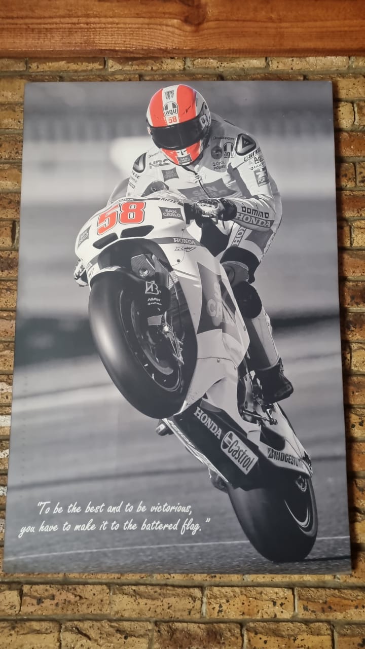 Marco Simoncelli #58 MotoGP canvas poster with inspirational quote