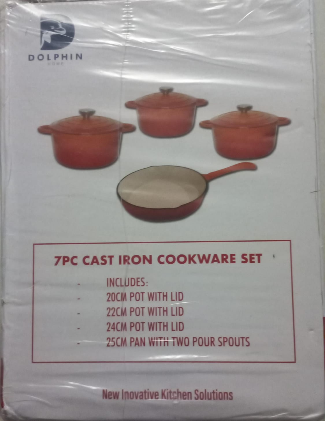 Dolphin 7pc cast iron cookware set