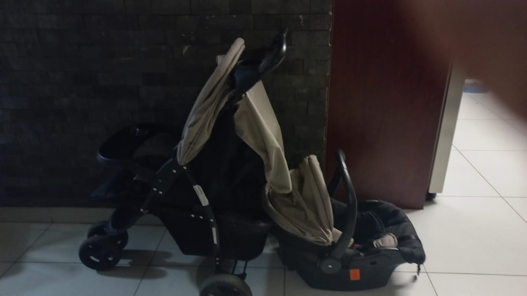 Baby Infant Car Seat – Black & Beige