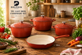 Dolphin 7pc Cast Iron Cookware Set - Terracotta Red
